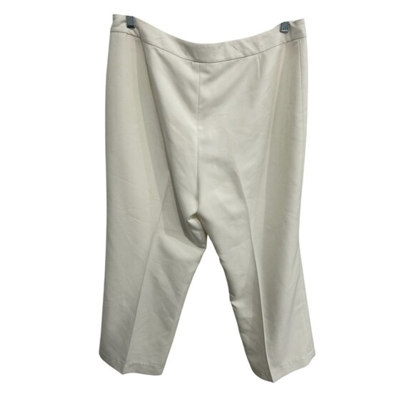 Kasper Cream Dress Pants Size 14P Pleated Front Cropped Length Polyester Blend - Picture 2 of 9